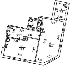 Планировка 59.8 м²