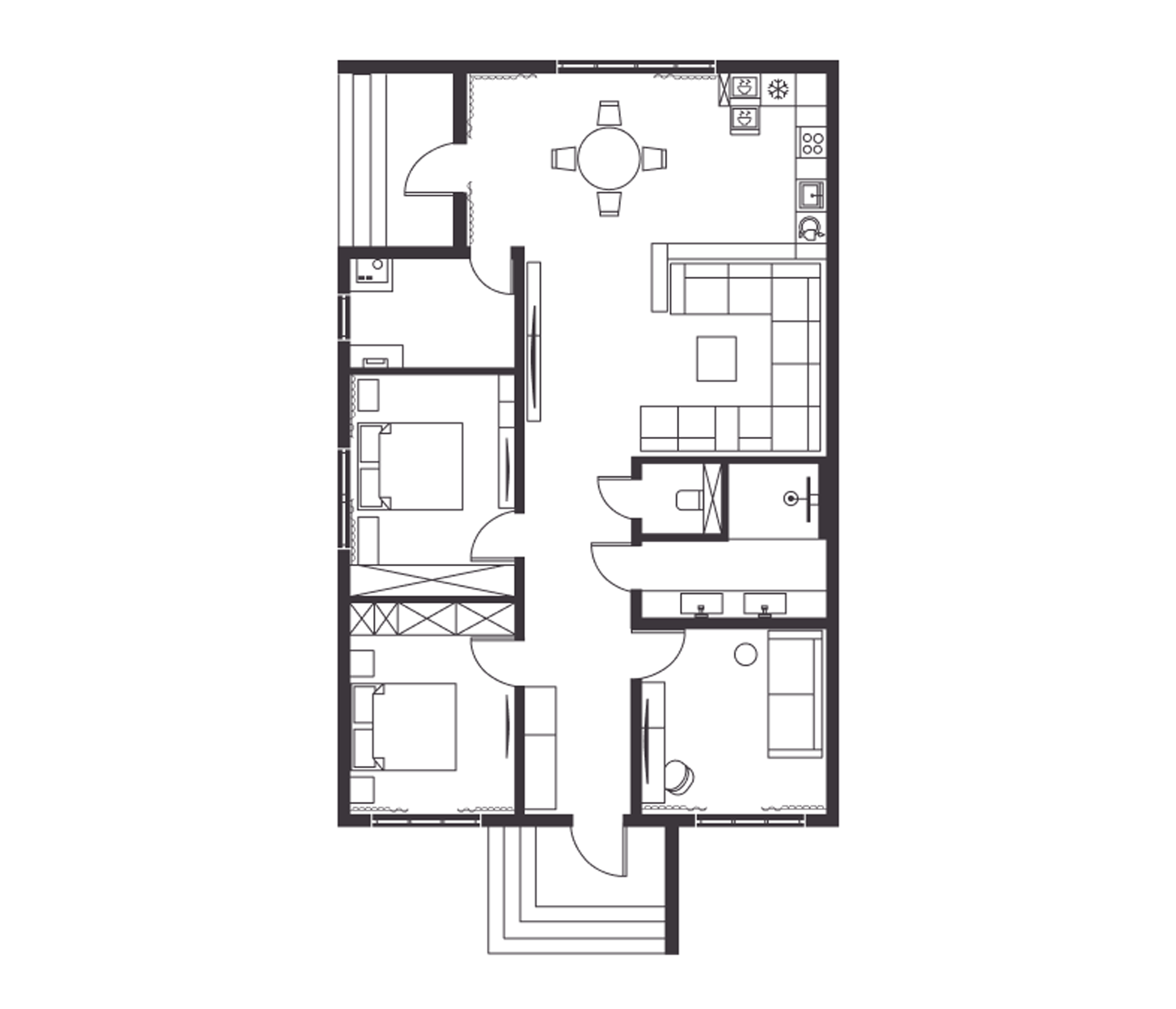 Планировка 124 м²