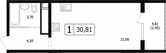 Планировка 27.95 м²