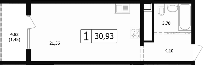 Планировка 28.15 м²