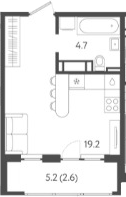 Планировка 23.9 м²
