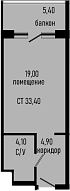 Планировка 28 м²