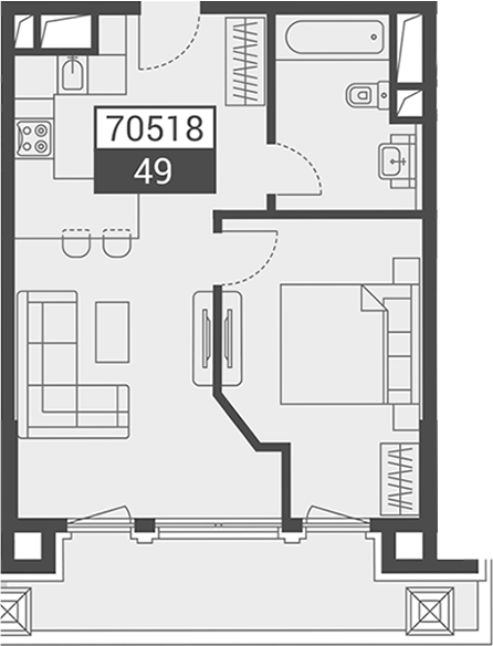 Планировка 49 м²