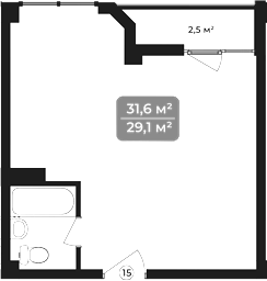Планировка 31.6 м²