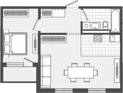 Планировка 50.8 м²
