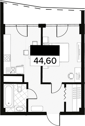 Продается 1-комн. квартира, 44.6 м²