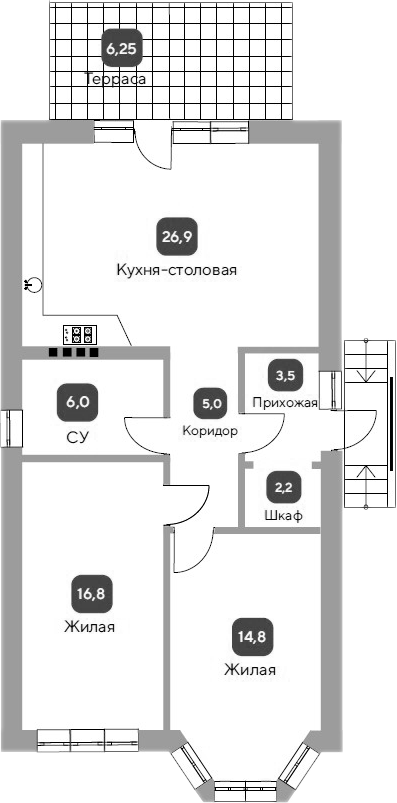 Планировка 75.2 м²