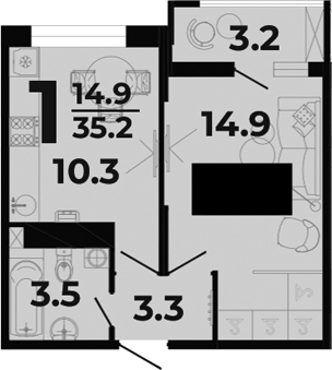 1-комн. · 32 м²