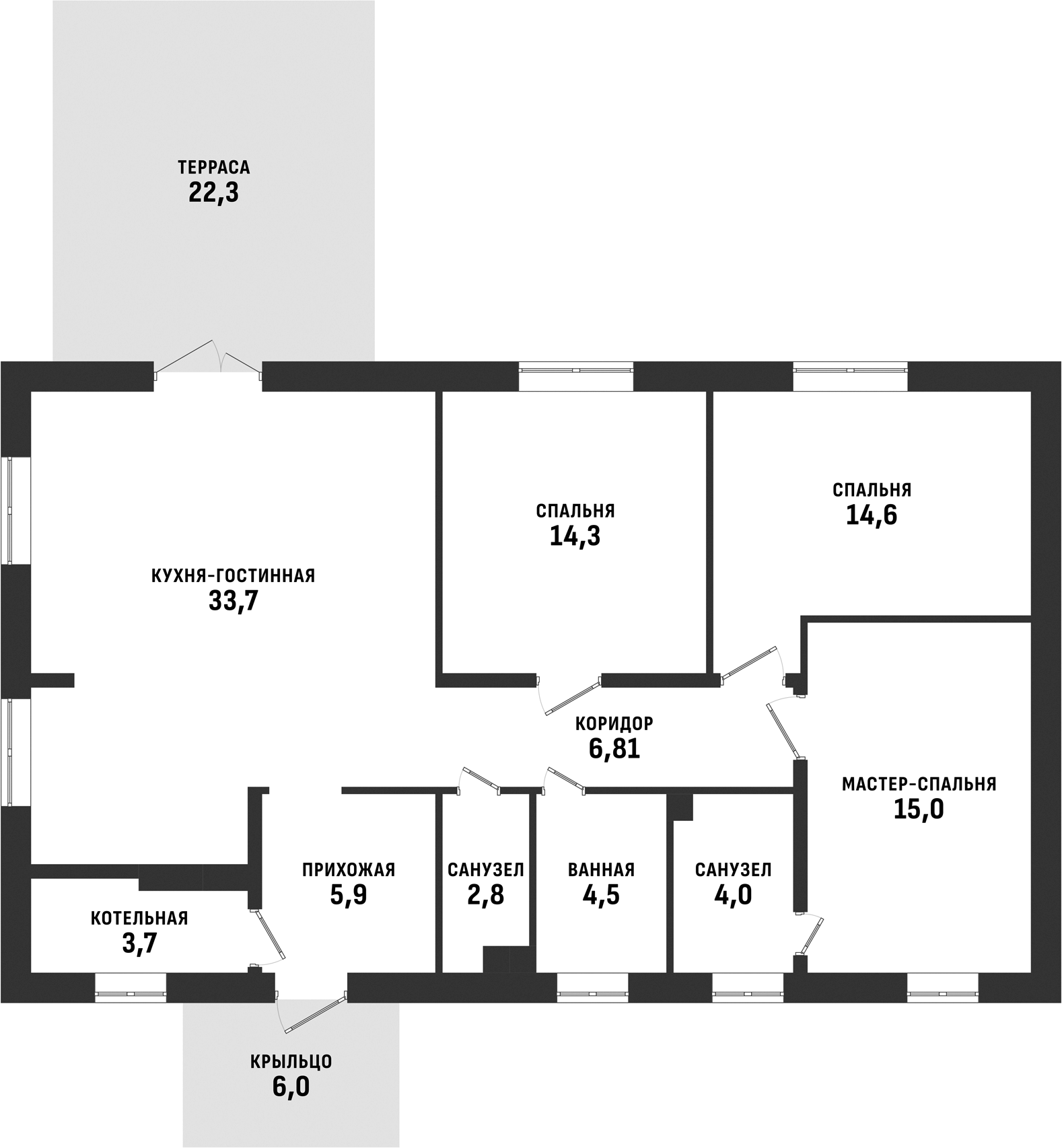 Планировка 110.89 м²