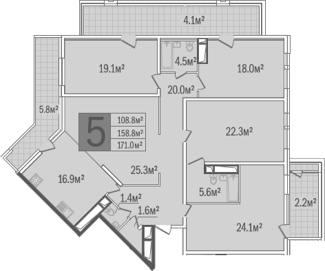 Планировка 164.74 м²