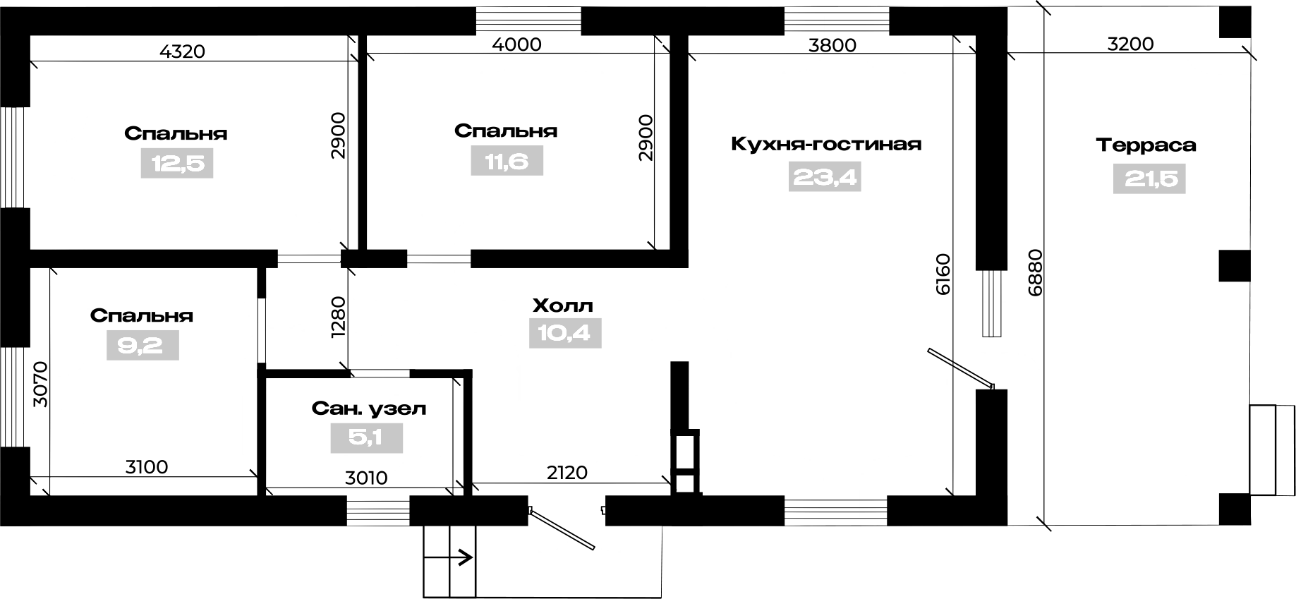 Планировка 72.55 м²