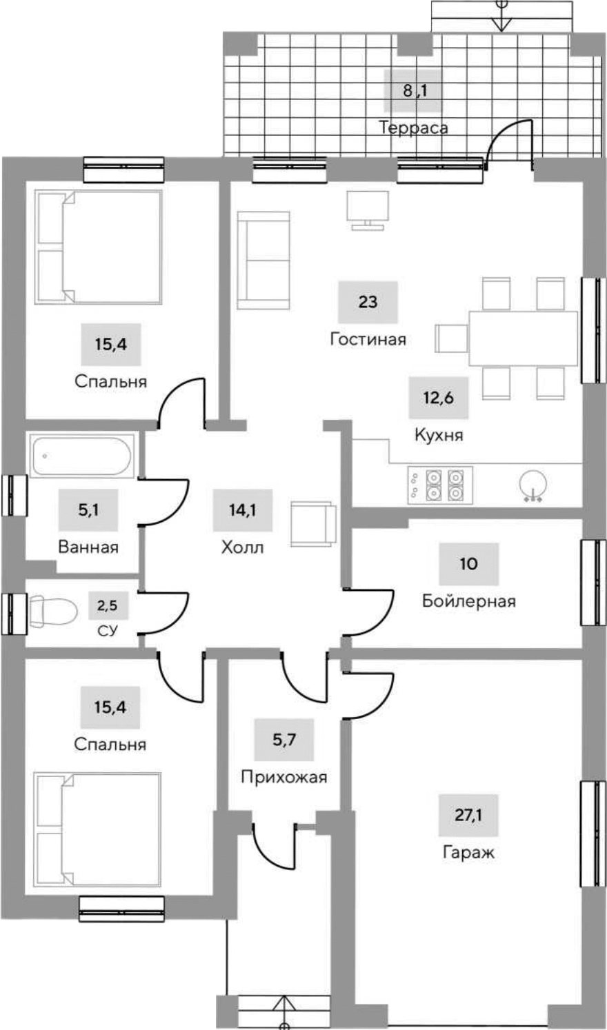 Планировка 122.9 м²