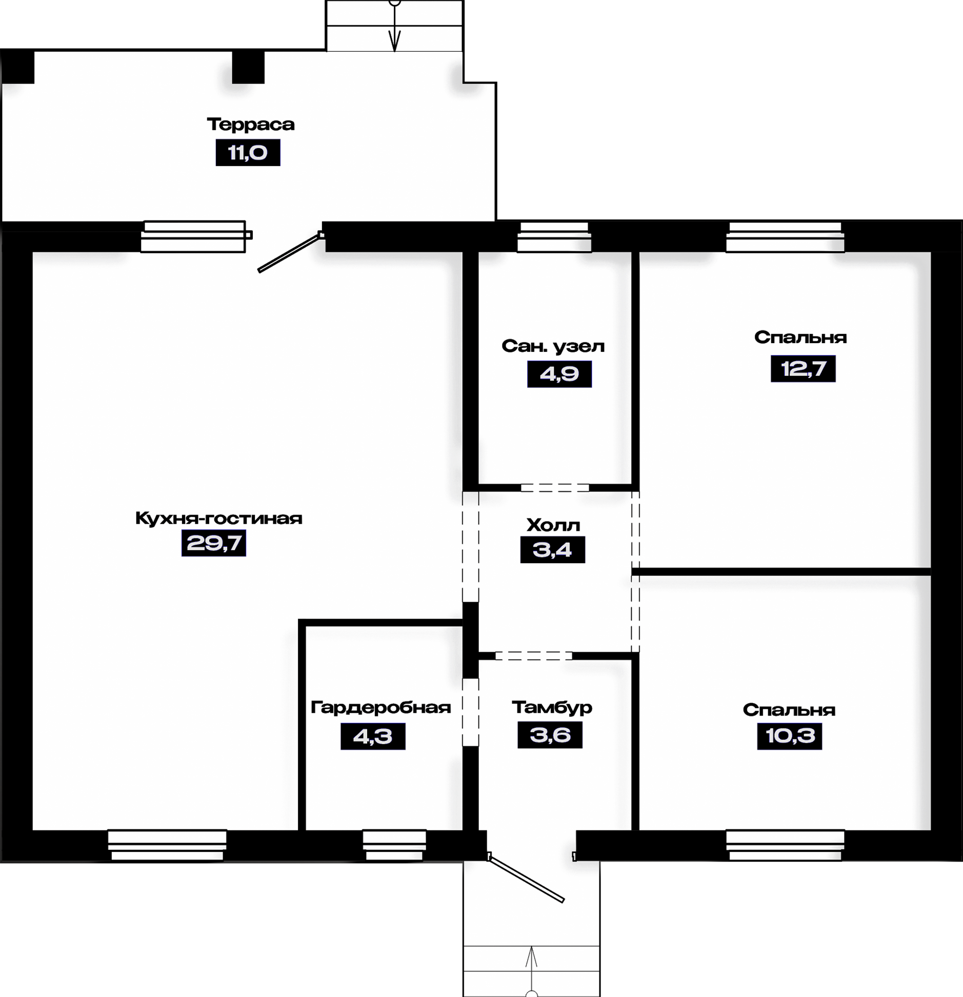 Планировка 68.9 м²