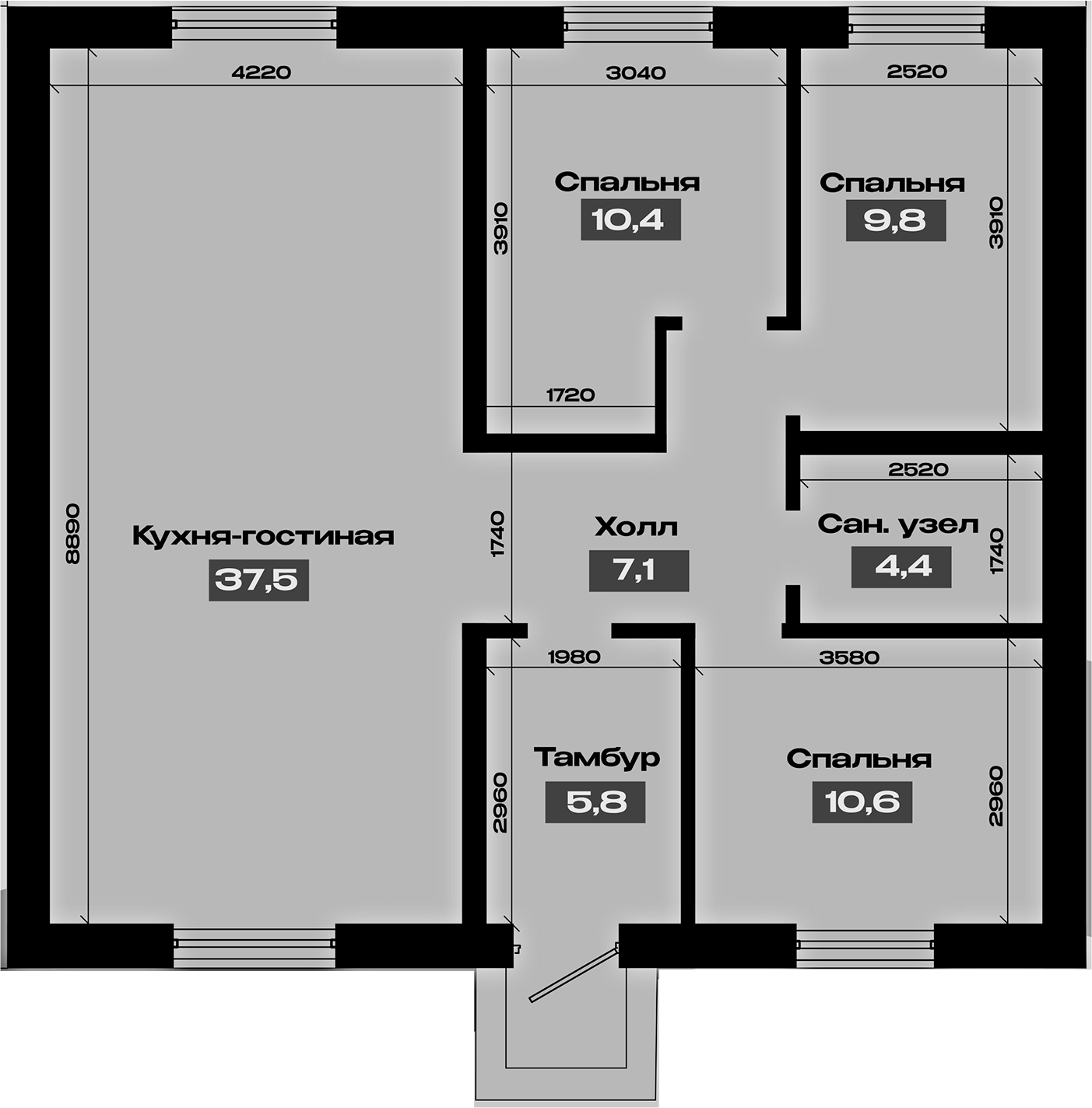 Планировка 85.6 м²