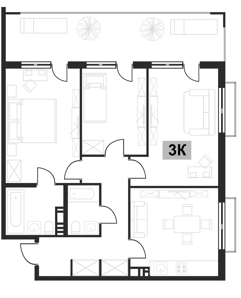 Продается 3-комн. квартира, 71.86 м²
