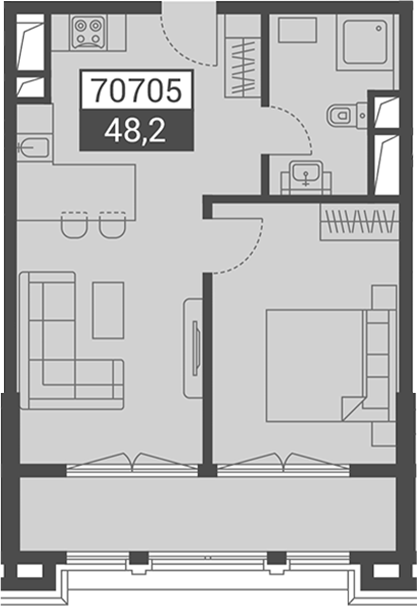 Планировка 48.2 м²