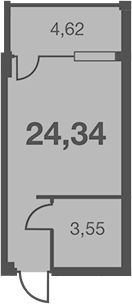 Студия · 19.72 м²