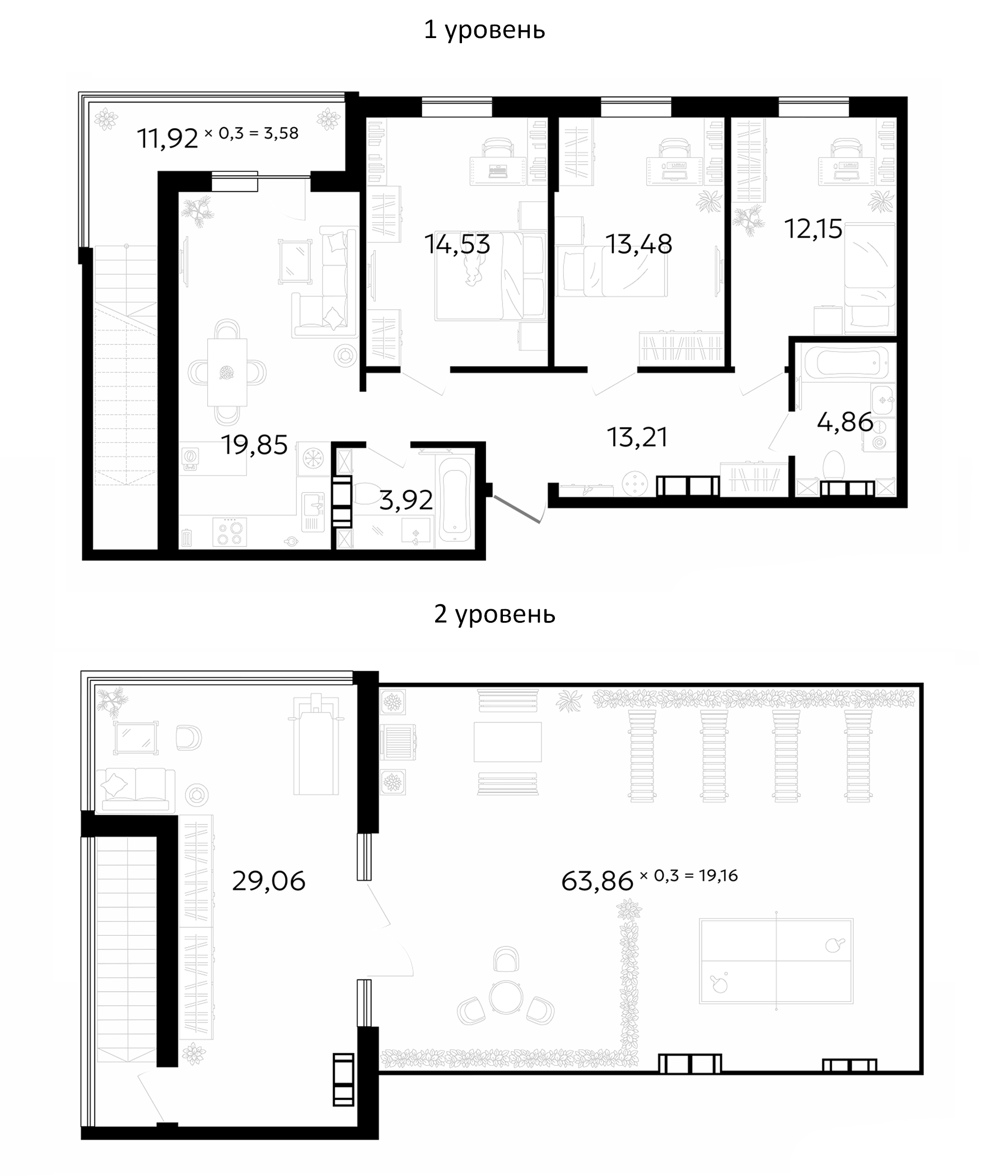 Планировка 111.61 м²