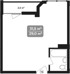 Планировка 31.5 м²