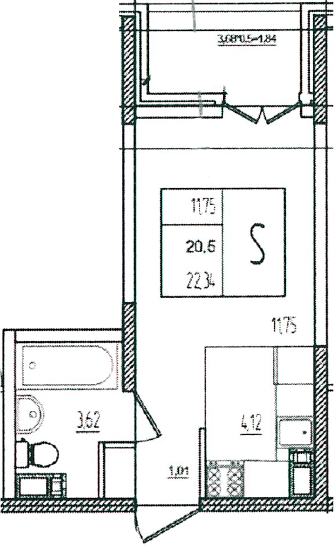 Планировка 20.5 м²