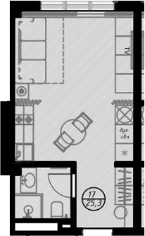 Продается 1-комн. квартира, 25.7 м²