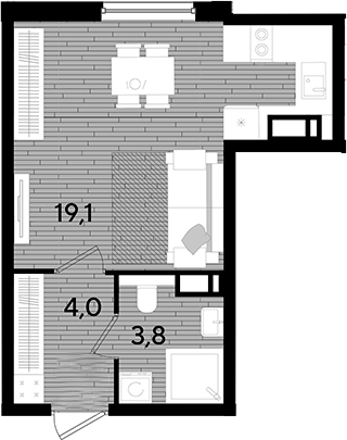 Продается 1-комн. квартира, 26.9 м²
