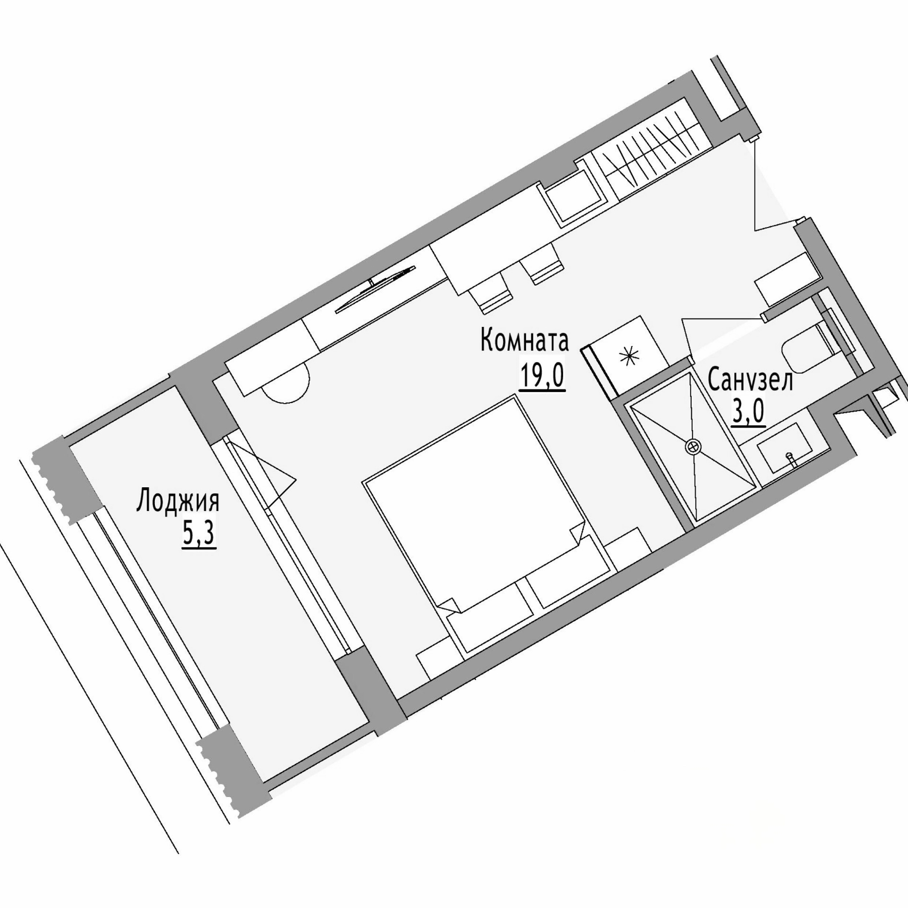 Планировка 22 м²