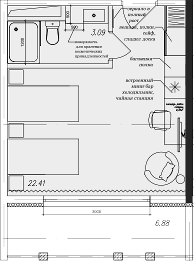 Планировка 27.64 м²