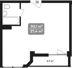 Планировка 30.1 м²