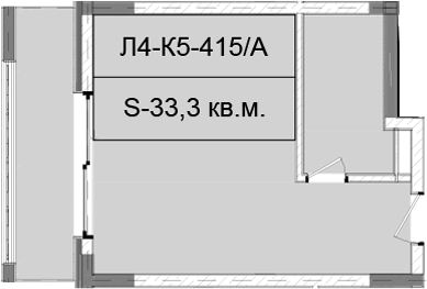 Планировка 33.3 м²