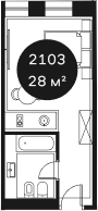 Продается 1-комн. квартира, 28.03 м²