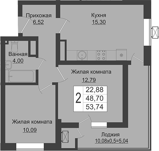Продается 3-комн. квартира, 48.7 м²