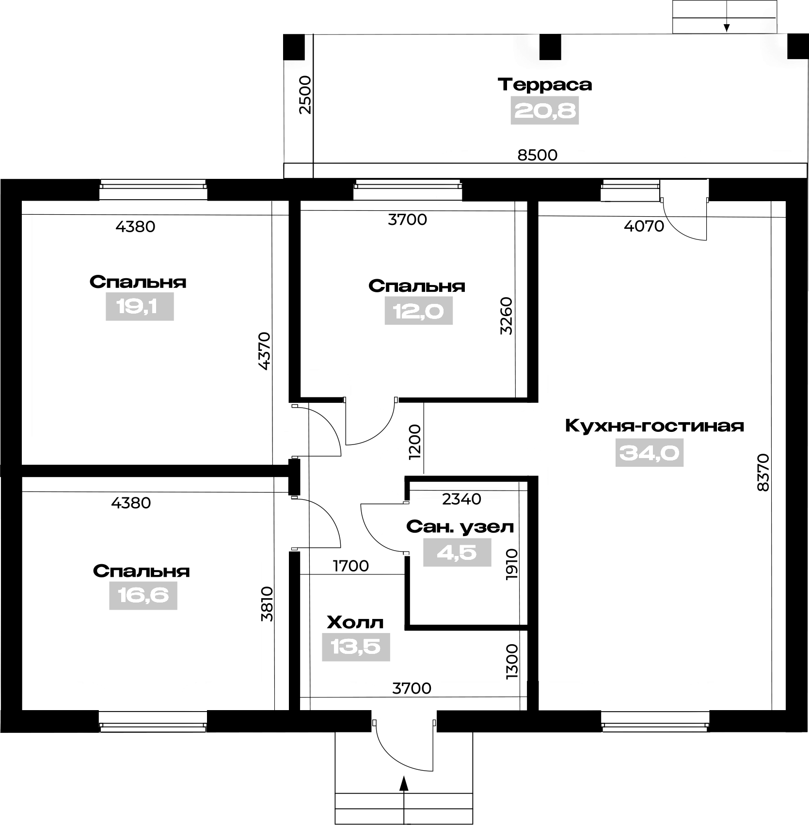 Планировка 103.86 м²