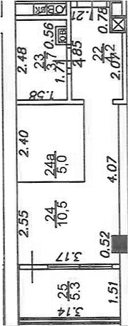 Студия, 23.4 м²
