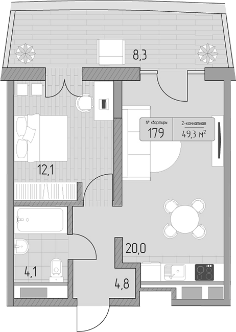 Планировка 41 м²