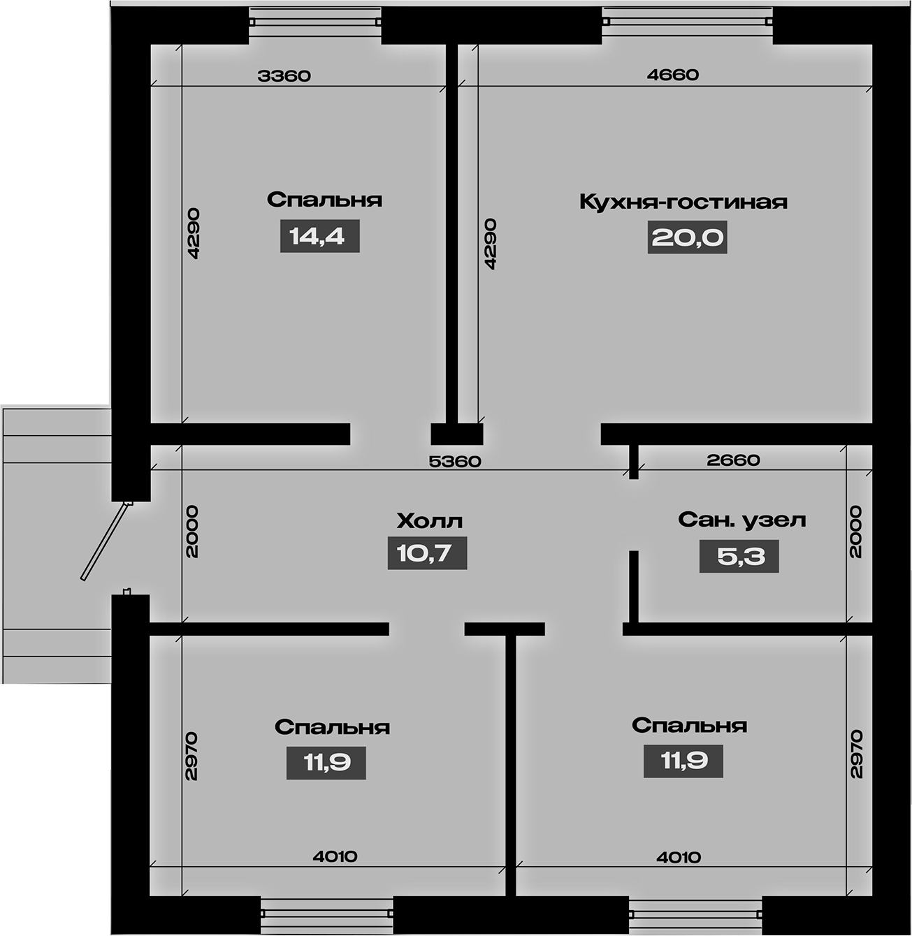 Планировка 74.2 м²