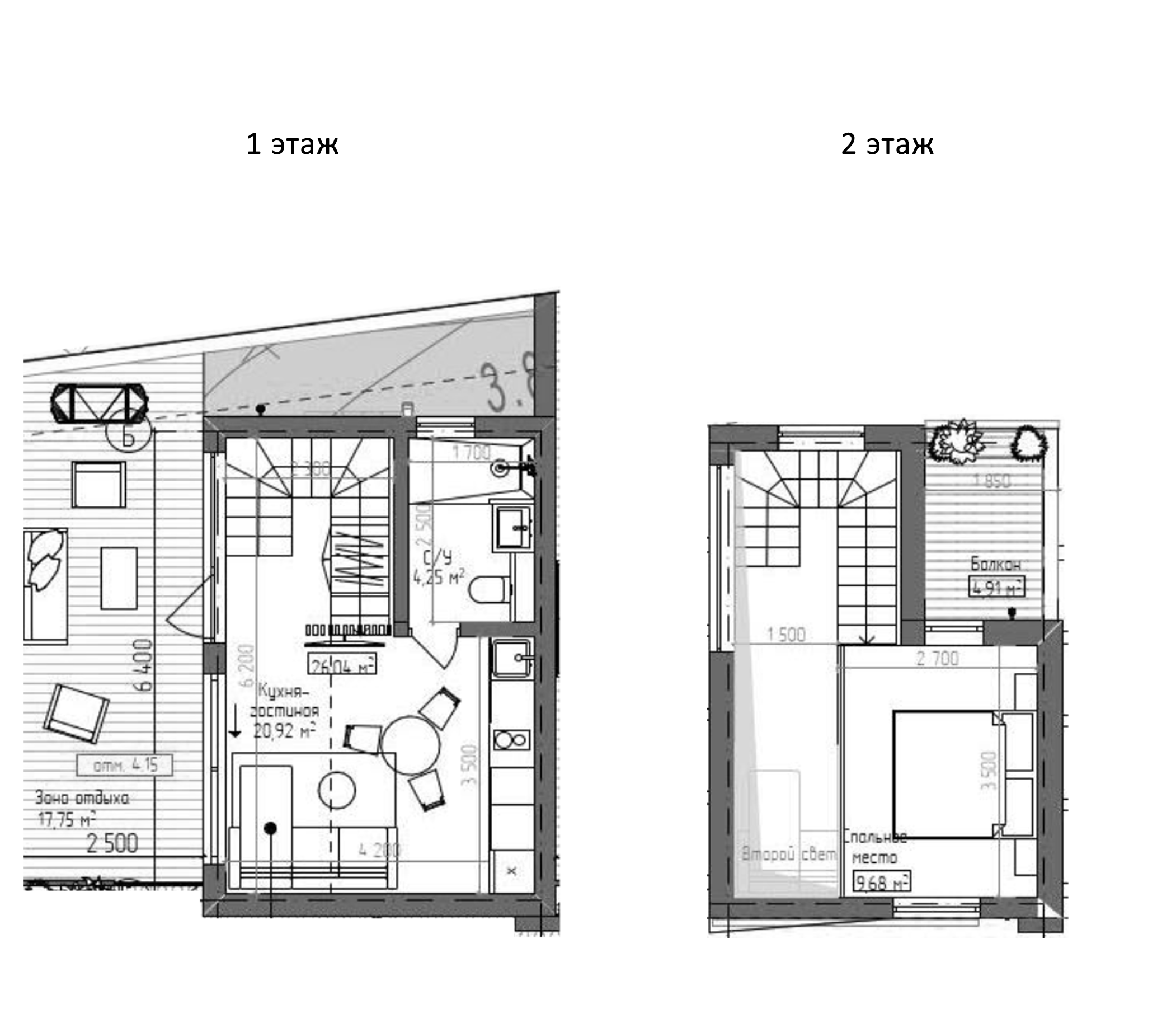 Планировка 35.09 м²