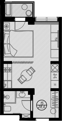 Продается 1-комн. квартира, 26.6 м²