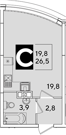 Планировка 26.5 м²