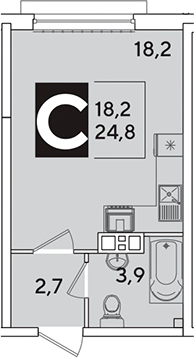 Планировка 24.8 м²