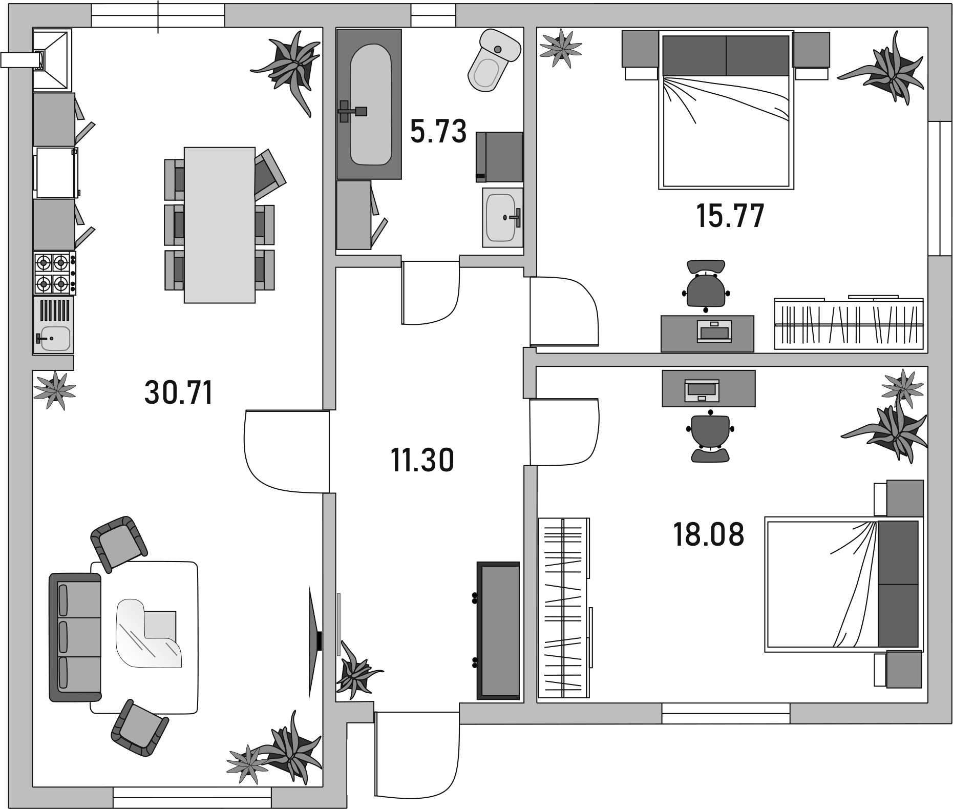 Планировка 137 м²