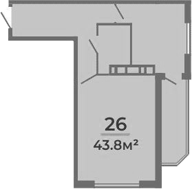 Планировка 43.8 м²