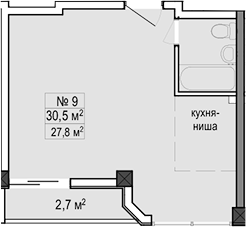 Планировка 30.5 м²