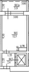 Планировка 14.9 м²