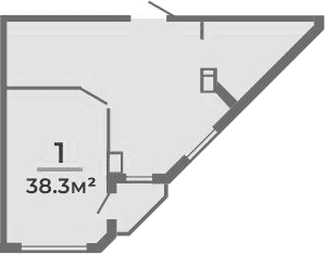 Планировка 38.3 м²