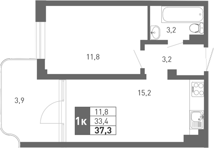 Планировка 31.55 м²