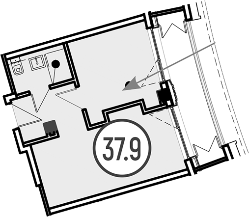 Продается 1-комн. квартира, 37.9 м²