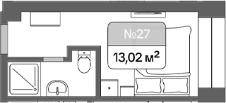 Планировка 13.02 м²