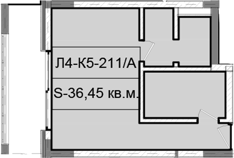 Планировка 36.45 м²