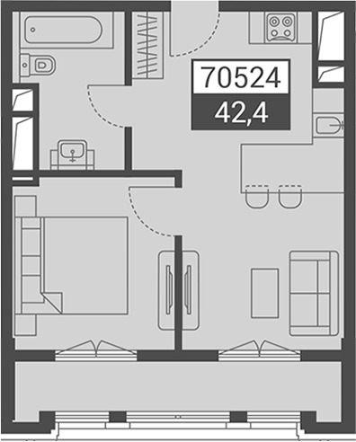 Планировка 42.4 м²